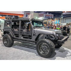 ARIES AL231007 Big Step 4" Black Aluminum Round Side Bars, Select Jeep Wrangler JK