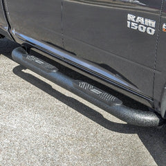 ARIES AL235040 Big Step 4" Black Aluminum Round Side Bars, Select Dodge, Ram 1500
