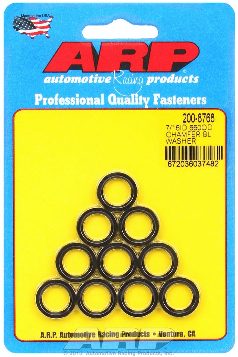 ARP 200-8768 7/16 ID .660 OD  Chamfer Black Washer Kit