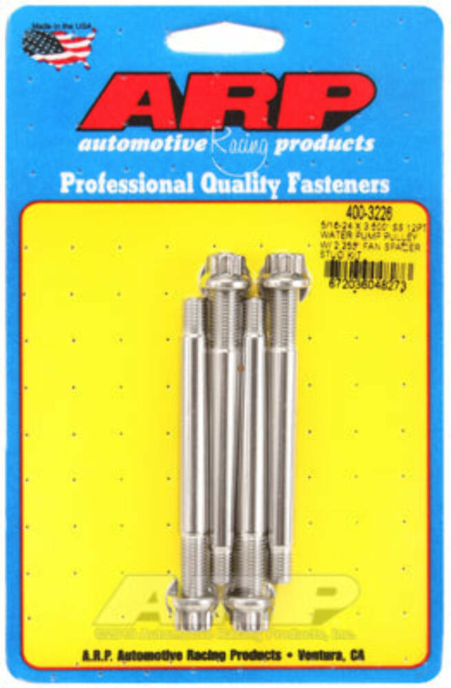 ARP 400-3226 12pt water pump pulley w/ 2.250 fan spacer stud kit