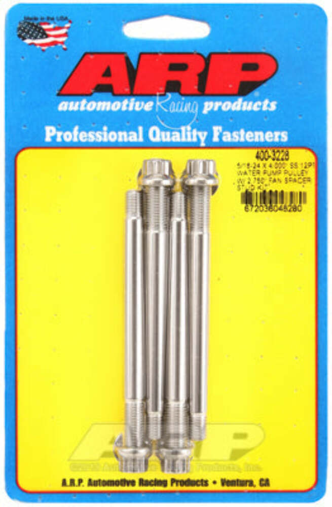 ARP 400-3228 12pt water pump pulley w/ 2.750 fan spacer stud kit