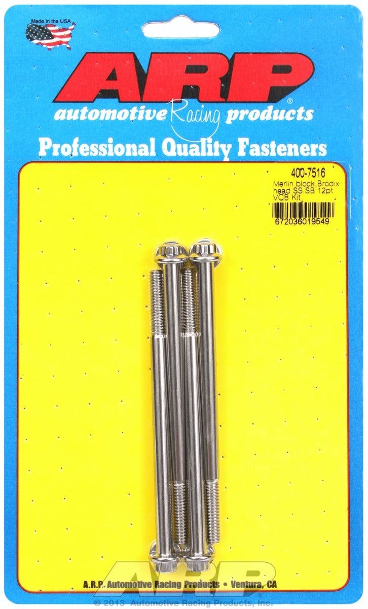 ARP 400-7516 Merlin block, Brodix head 12pt valve cover bolt kit