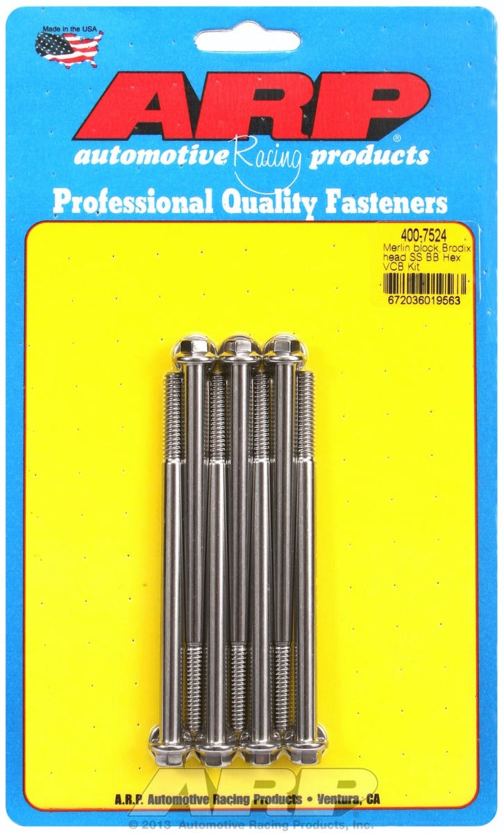 ARP 400-7524 Merlin block, Brodix head BB  hex valve cover bolt kit