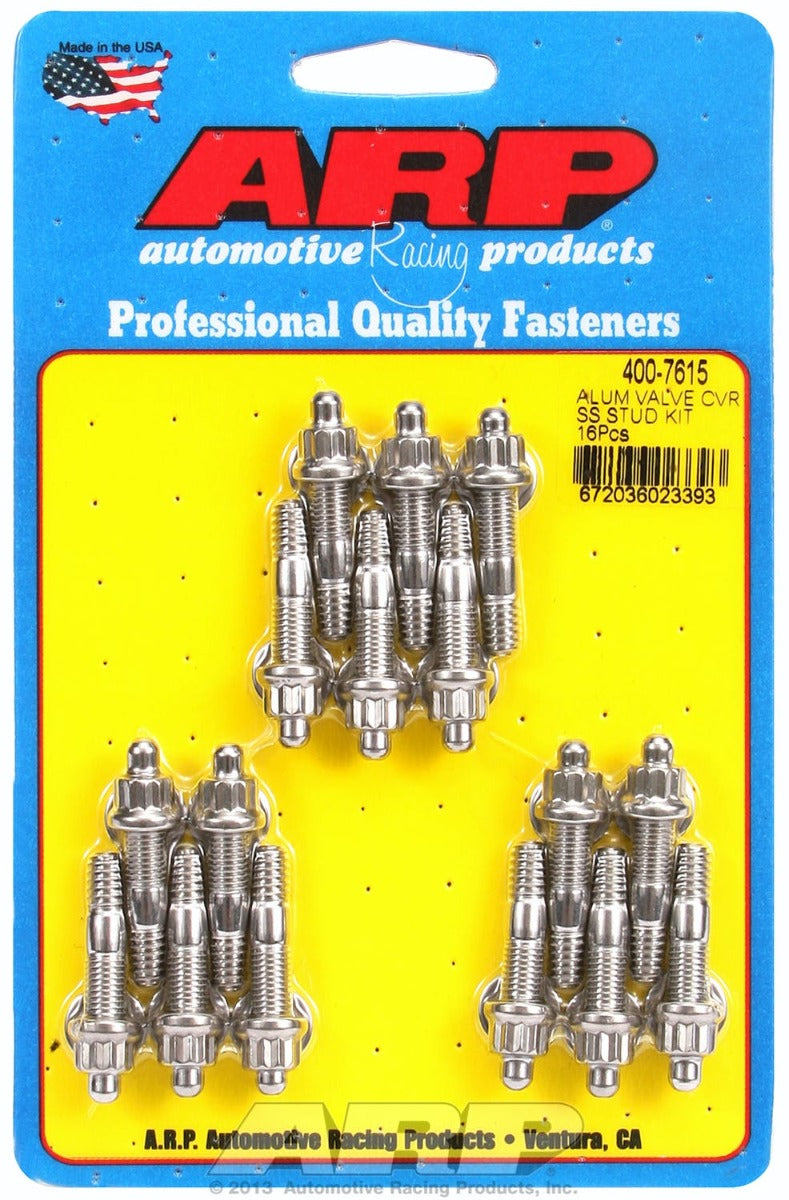 ARP 400-7615 Cast alum covers SS 12pt valve cover stud kit, 16pc