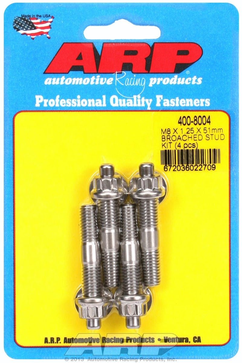 ARP 400-8004 M8 X 1.25 X 51mm broached stud kit - 4pcs