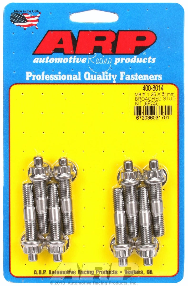 ARP 400-8014 M8 X 1.25 X 51mm broached stud kit - 8pcs