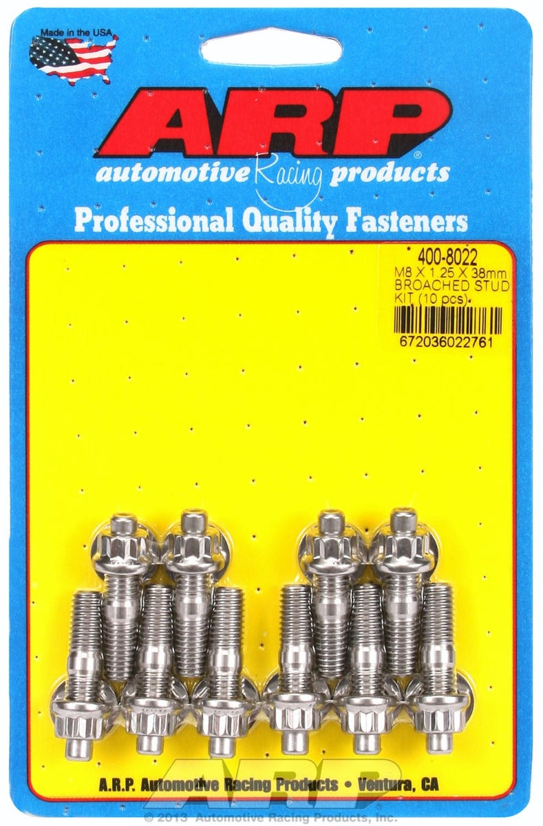 ARP 400-8022 M8 X 1.25 X 38mm broached stud kit - 10pcs
