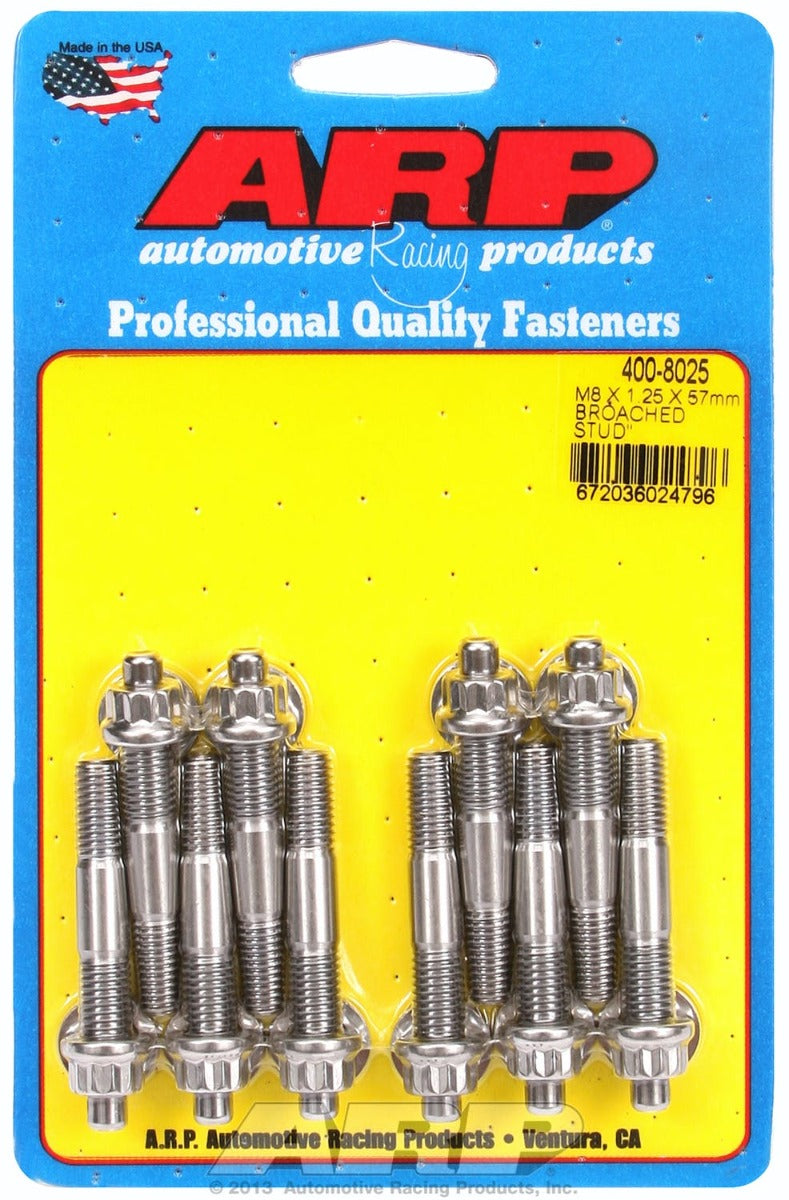 ARP 400-8025 M8 X 1.25 X 57mm broached stud kit - 10pcs