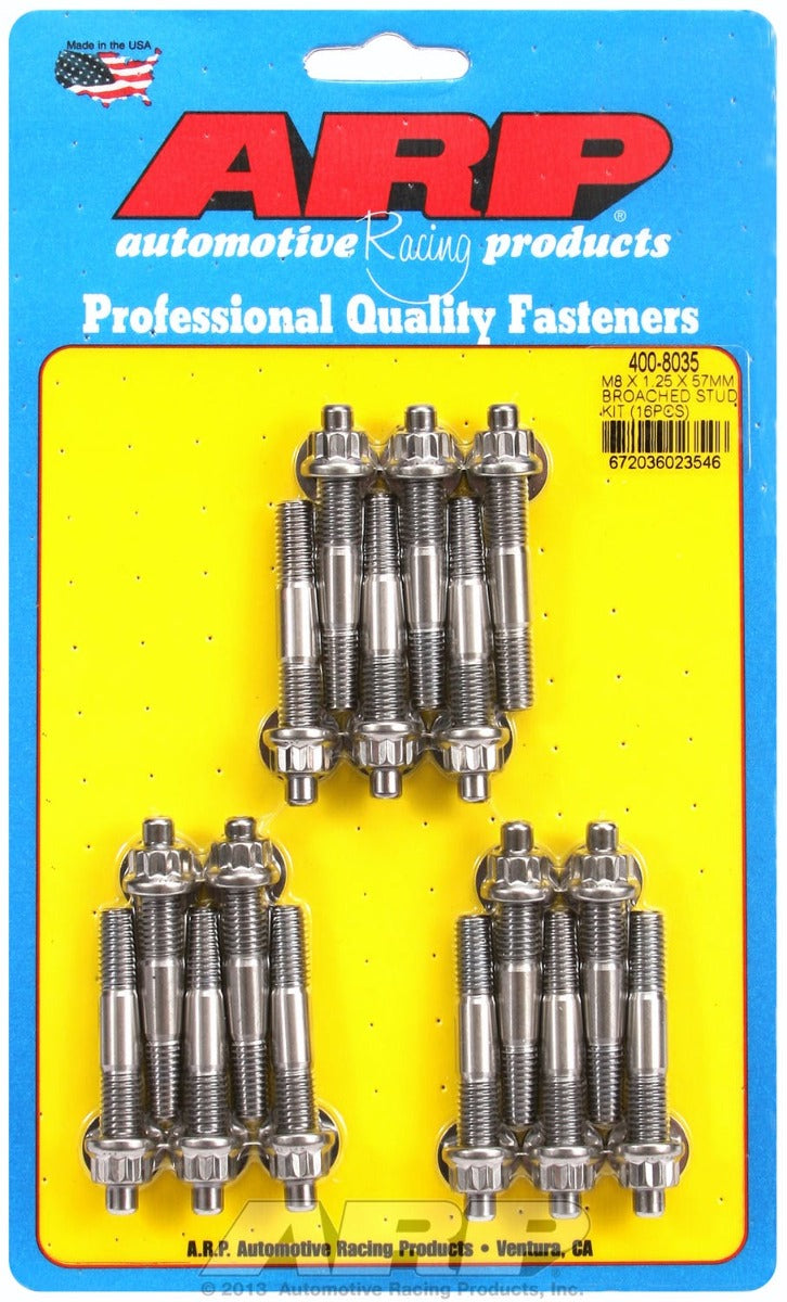 ARP 400-8035 M8 X 1.25 X 57mm broached stud kit - 16pcs