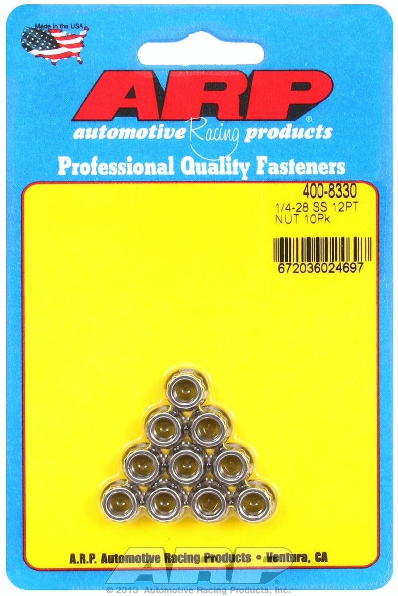ARP 400-8330 1/4-28 SS 12pt nut kit