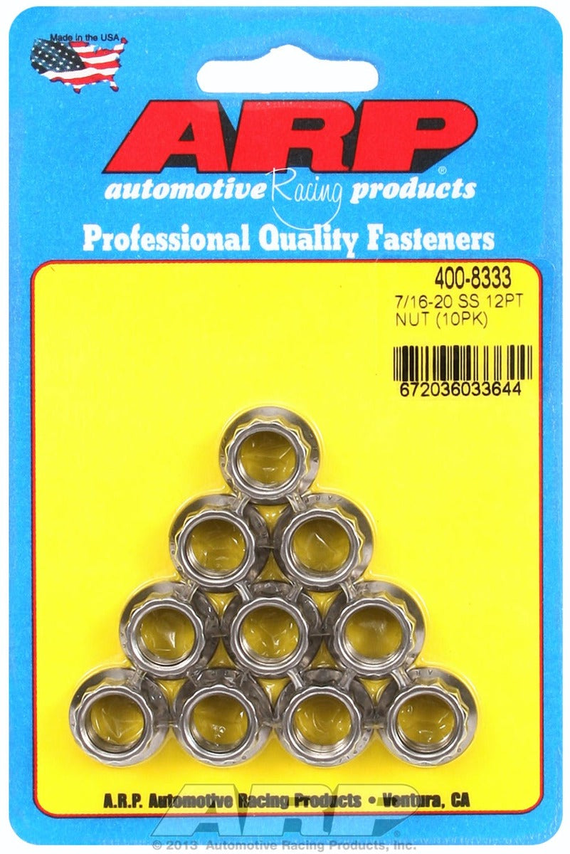 ARP 400-8333 7/16-20 SS 12pt nut kit