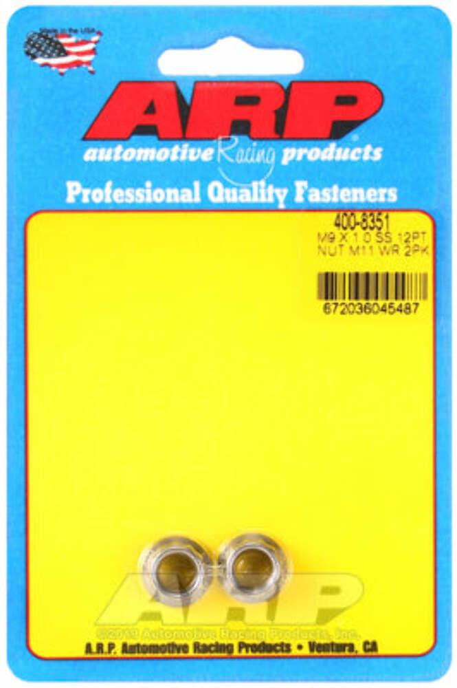 ARP 400-8351 M9 X 1.00 (M11 wr) SS 12pt nut kit