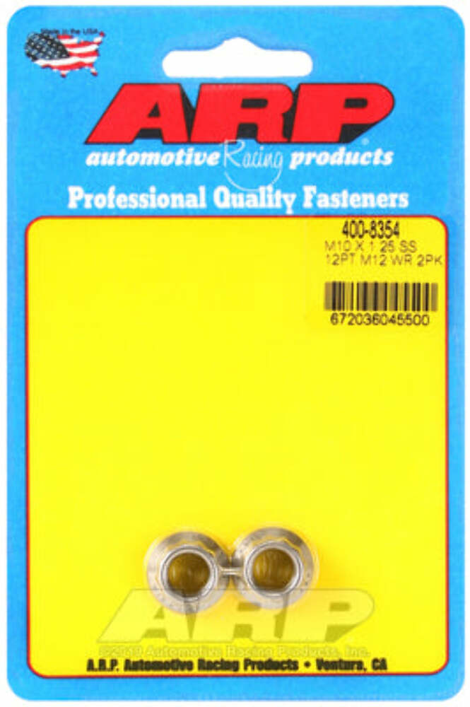 ARP 400-8354 M10 X 1.25 (M12 wr) SS 12pt nut kit