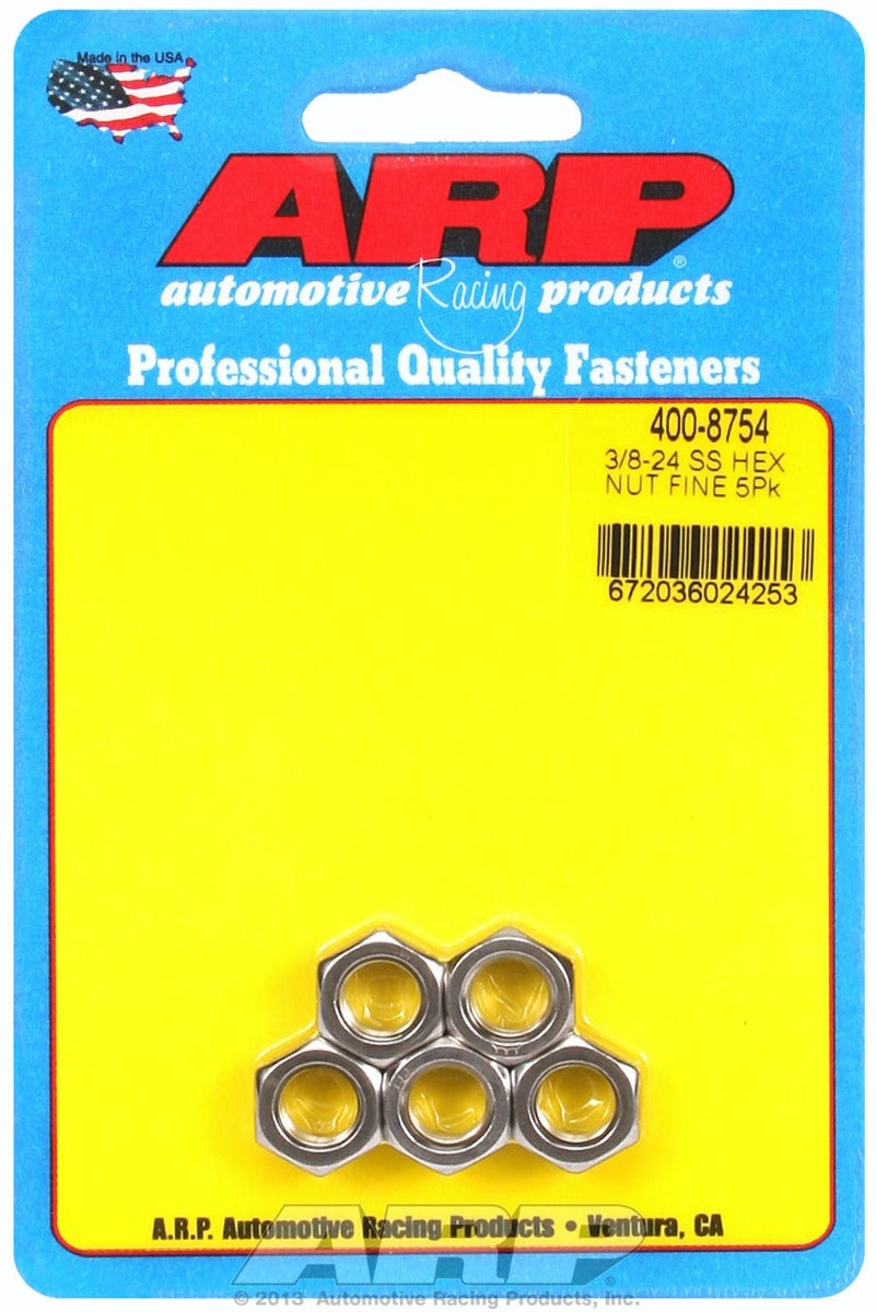 ARP 400-8754 3/8-24 SS fine hex nut kit