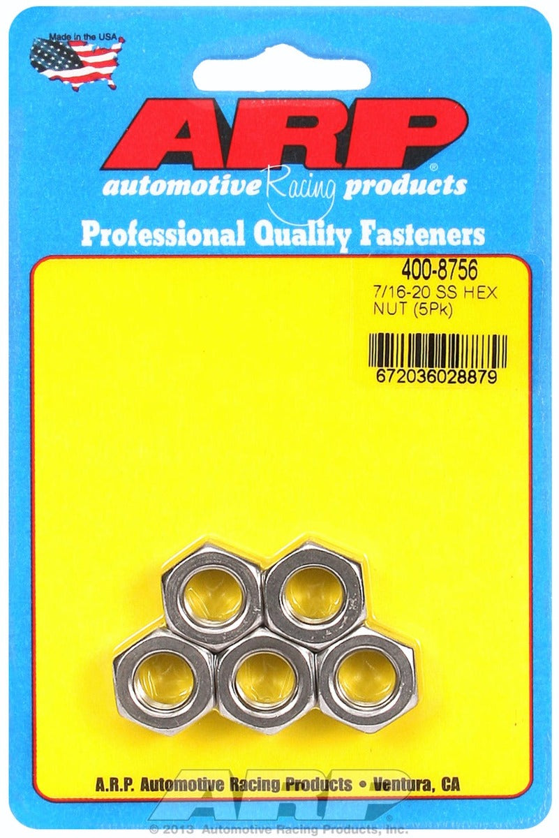ARP 400-8756 7/16-20 SS fine hex nut kit