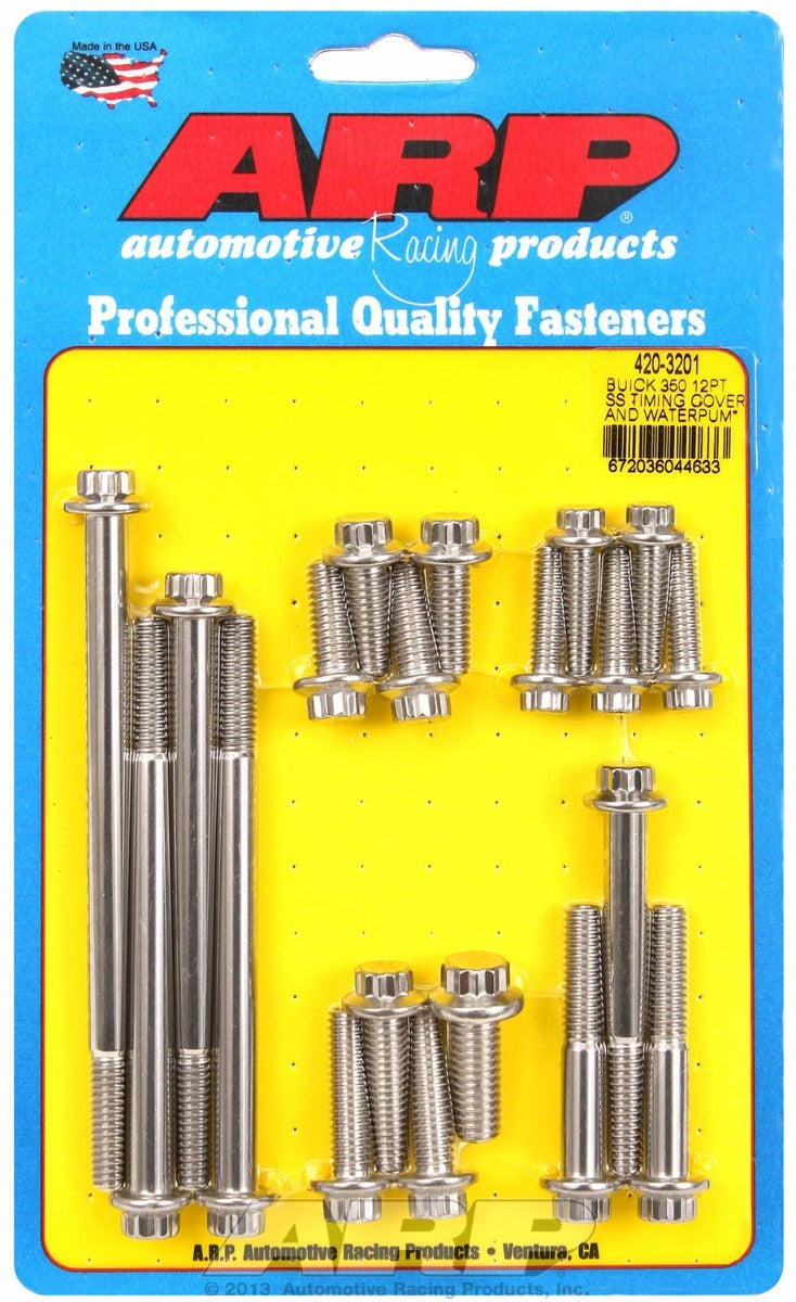 ARP 420-3201 Stainless Steel 12pt timing cover and water pump bolt kit