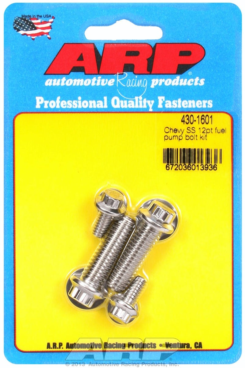 ARP 430-1601 Stainless Steel 12pt fuel pump bolt kit