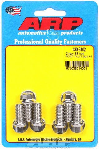 ARP 430-3102 Stainless Steel hex motor mount bolt kit