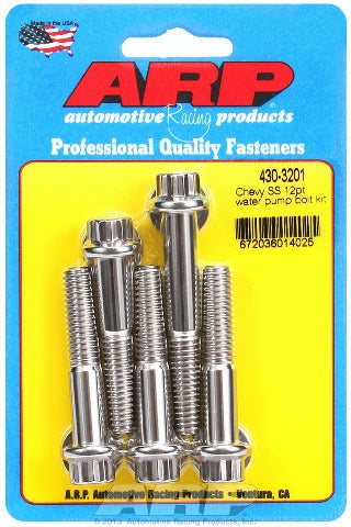 ARP 430-3201 Stainless Steel 12pt water pump bolt kit