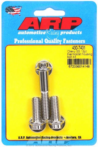 ARP 430-7401 Stainless Steel 12pt thermostat housing bolt kit