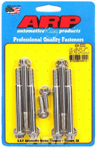 ARP 434-3202 Stainless Steel 12pt water pump bolts w/thermostat housing bolts kit