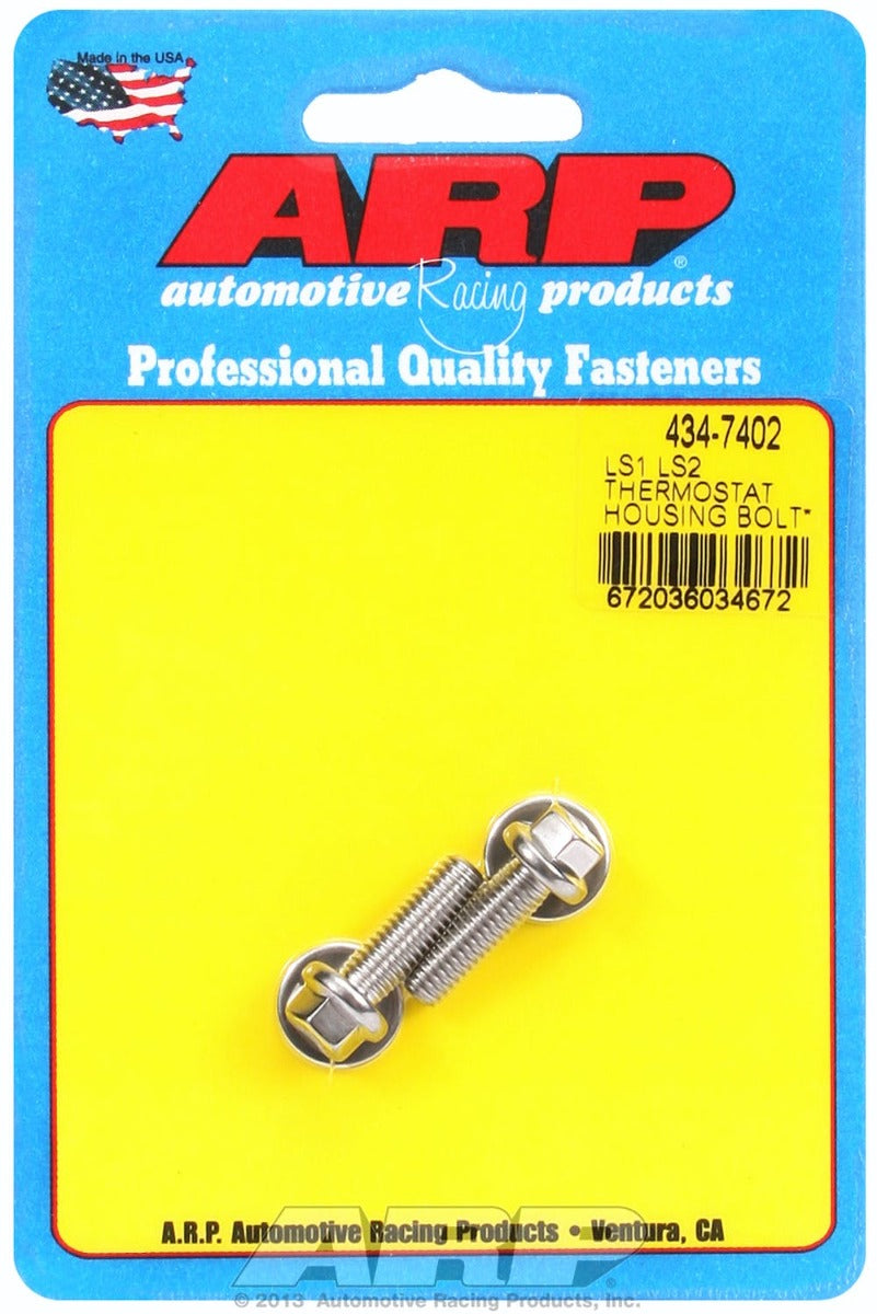 ARP 434-7402 Stainless Steel hex thermostat housing bolt kit
