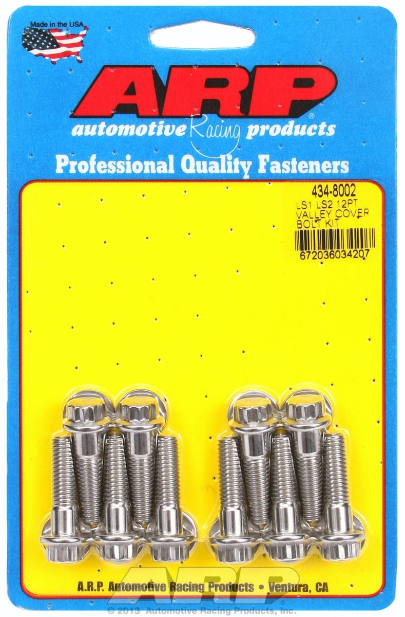 ARP 434-8002 Stainless Steel 12pt valley cover bolt kit