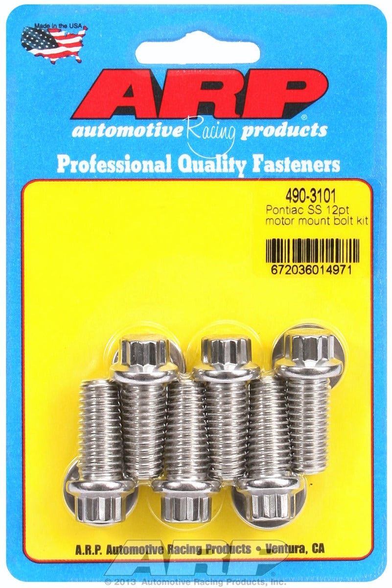 ARP 490-3101 Stainless Steel 12pt motor mount bolt kit