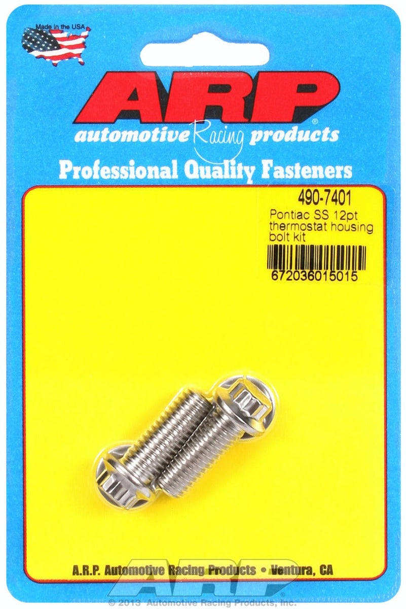 ARP 490-7401 Stainless Steel 12pt thermostat housing bolt kit