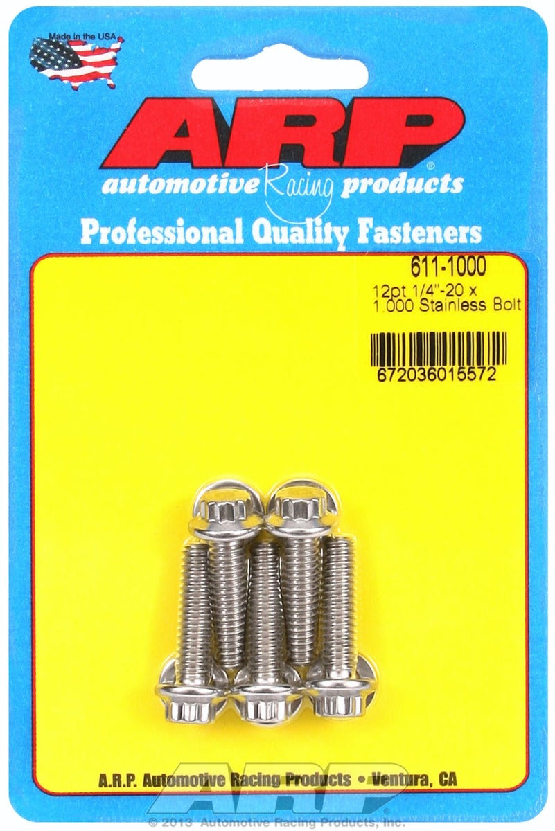ARP 611-1000 1/4-20 x 1.000 12pt SS bolts