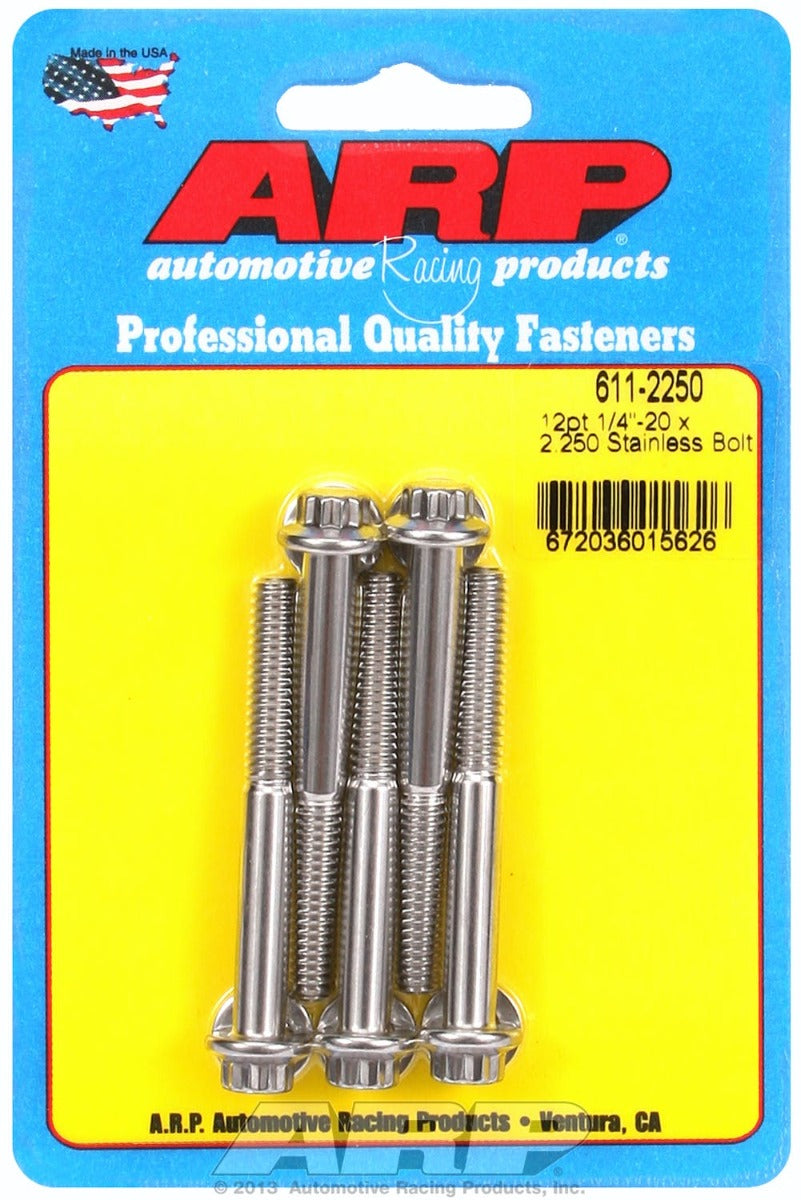 ARP 611-2250 1/4-20 x 2.250 12pt SS bolts