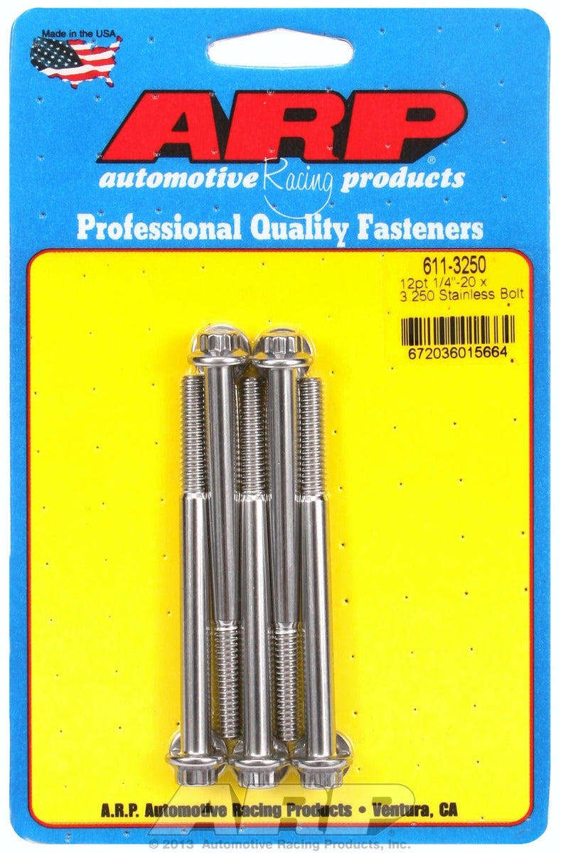 ARP 611-3250 1/4-20 x 3.250 12pt SS bolts