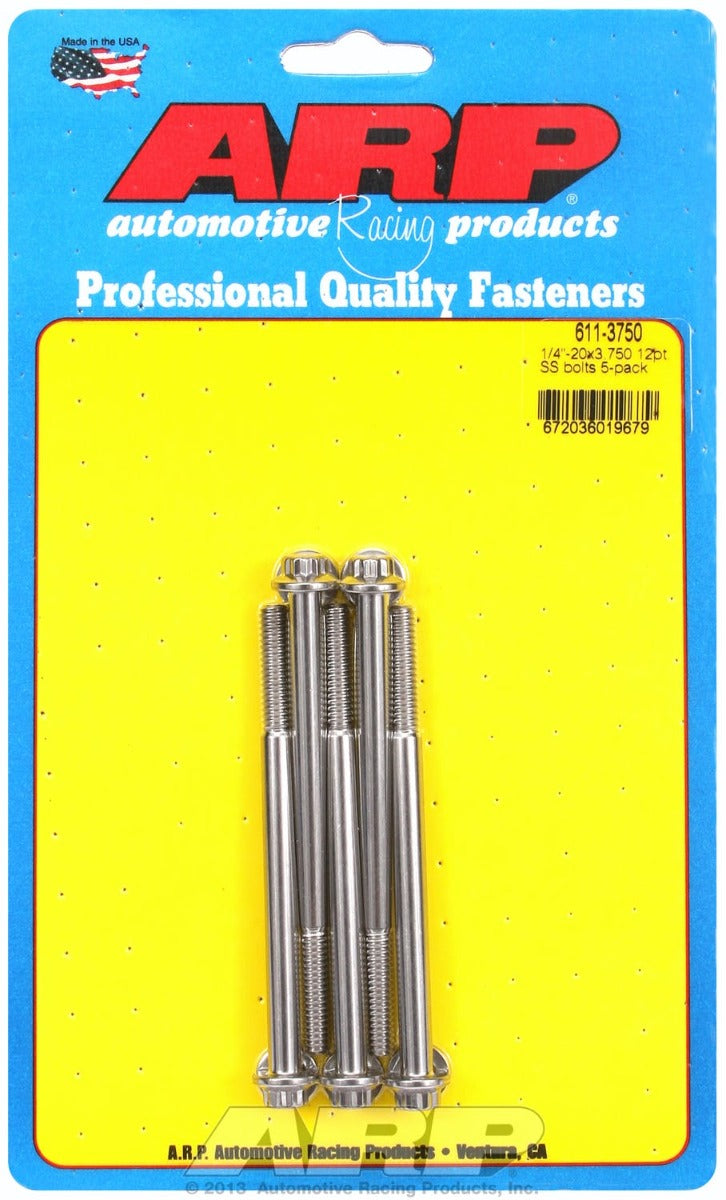 ARP 611-3750 1/4-20 x 3.750 12pt SS bolts