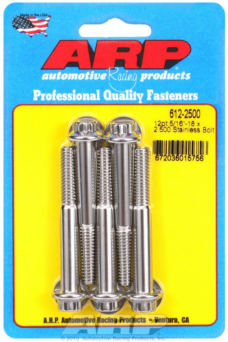 ARP 612-2500 5/16-18 x 2.500 12pt SS bolts