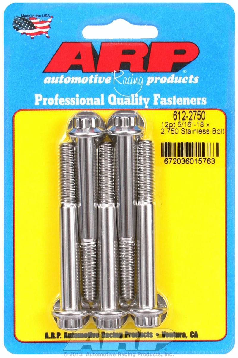 ARP 612-2750 5/16-18 x 2.750 12pt SS bolts