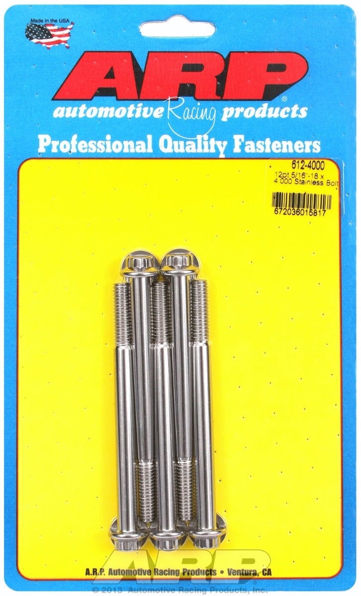 ARP 612-4000 5/16-18 x 4.000 12pt SS bolts