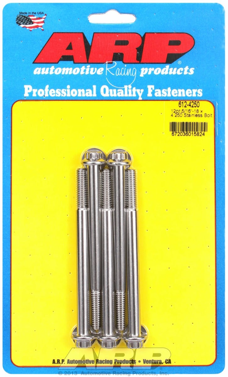 ARP 612-4250 5/16-18 x 4.250 12pt SS bolts