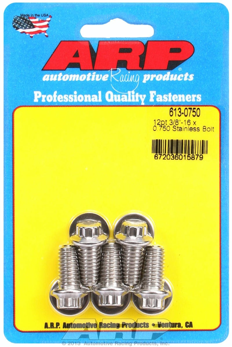 ARP 613-0750 3/8-16 x 0.750 12pt SS bolts