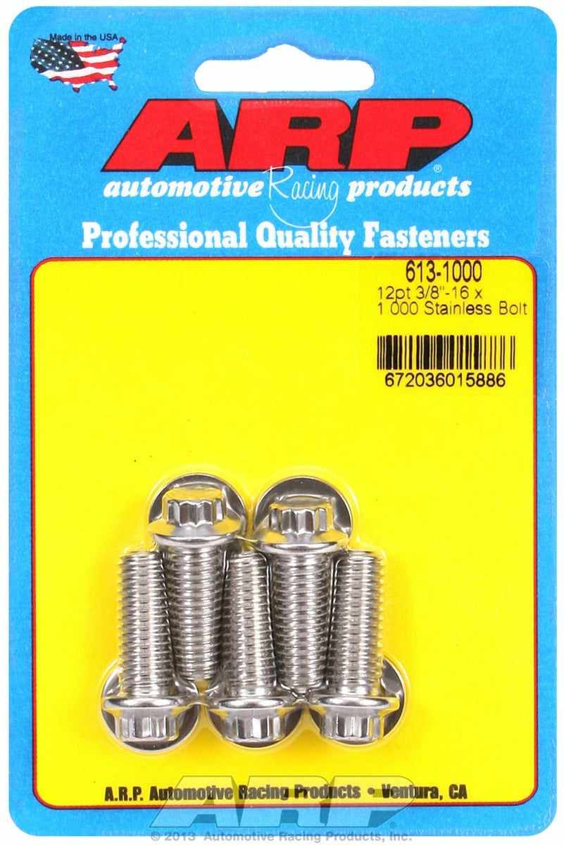 ARP 613-1000 3/8-16 x 1.000 12pt SS bolts