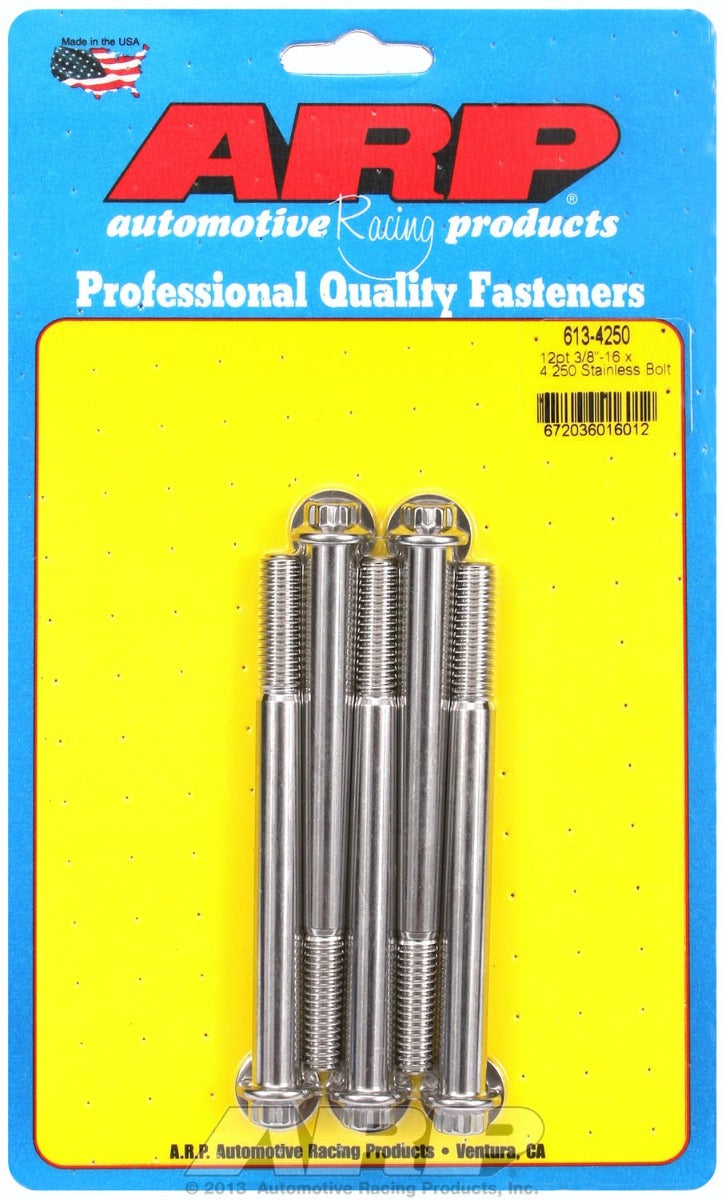 ARP 613-4250 3/8-16 x 4.250 12pt SS bolts