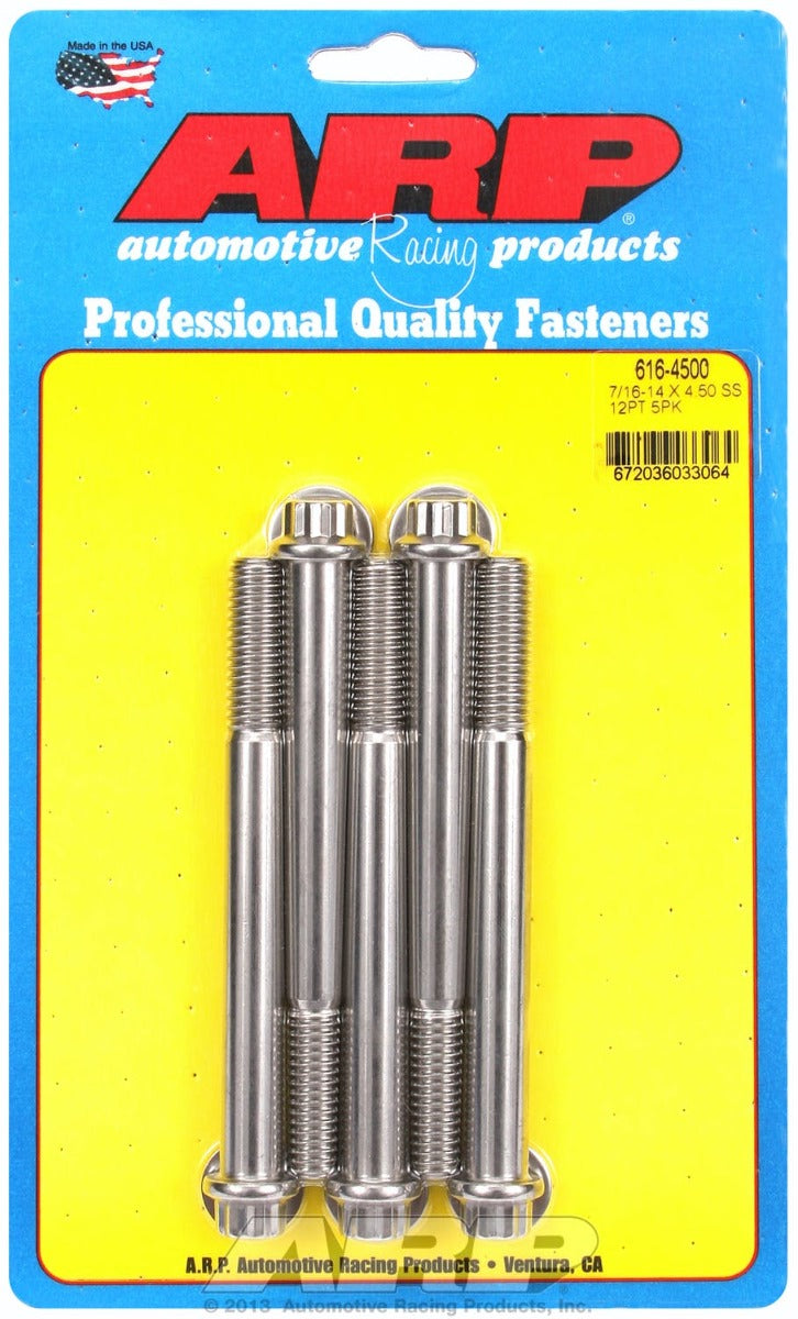ARP 616-4500 7/16-14 X 4.500 12pt SS bolts
