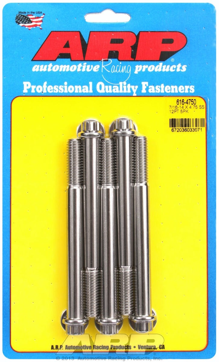 ARP 616-4750 7/16-14 X 4.750 12pt SS bolts