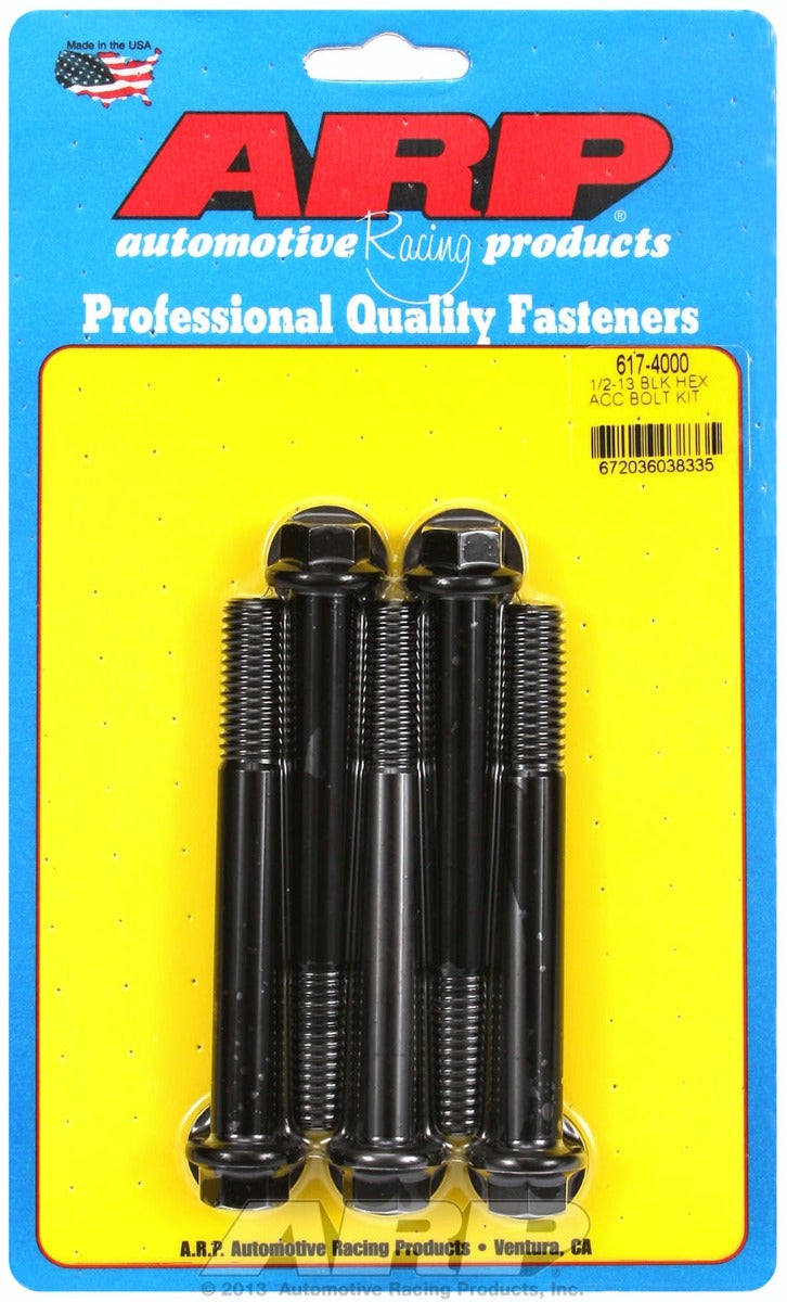 ARP 617-4000 1/2-13 x 4.000 hex black oxide bolts