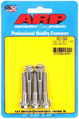 ARP 621-1500 1/4-20 x 1.500 hex SS bolts