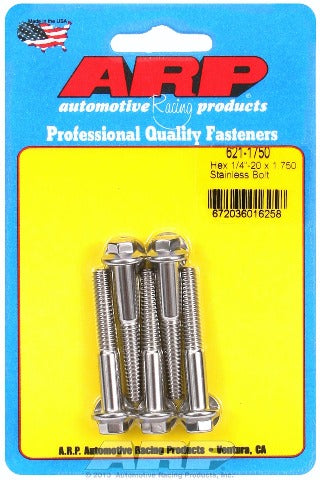 ARP 621-1750 1/4-20 x 1.750 hex SS bolts