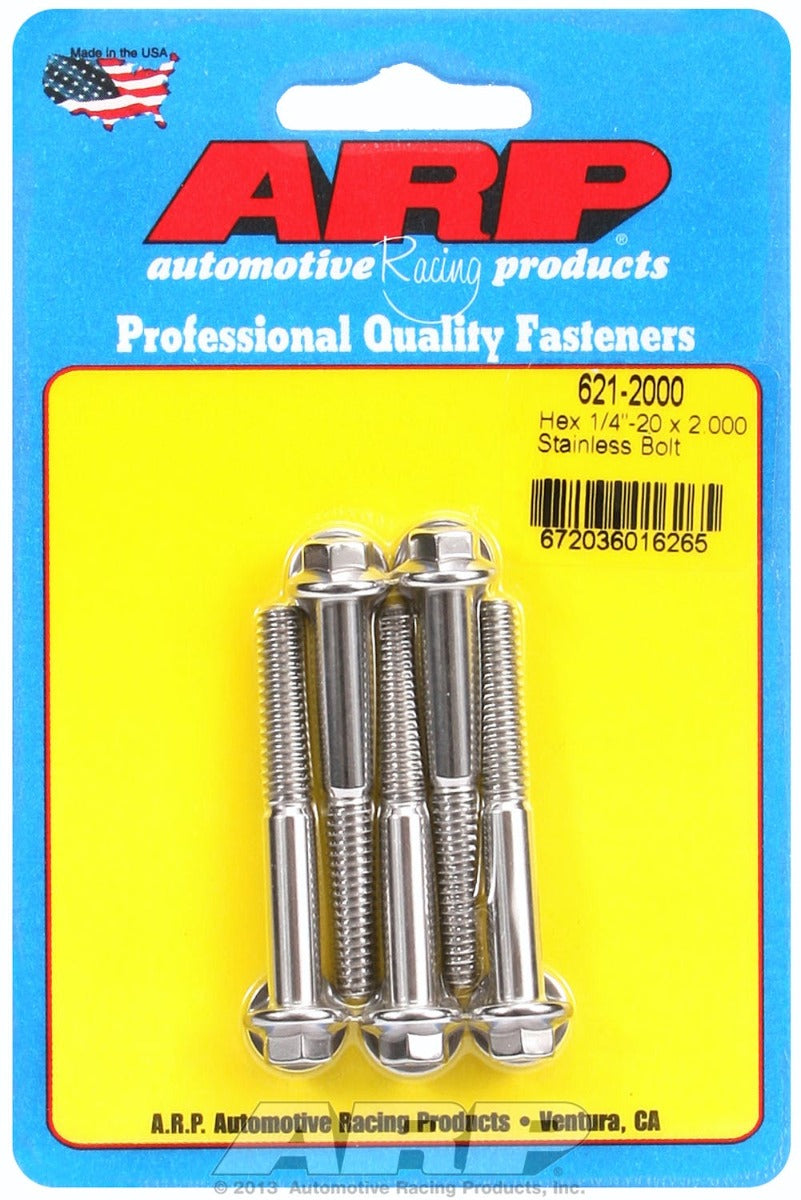 ARP 621-2000 1/4-20 x 2.000 hex SS bolts