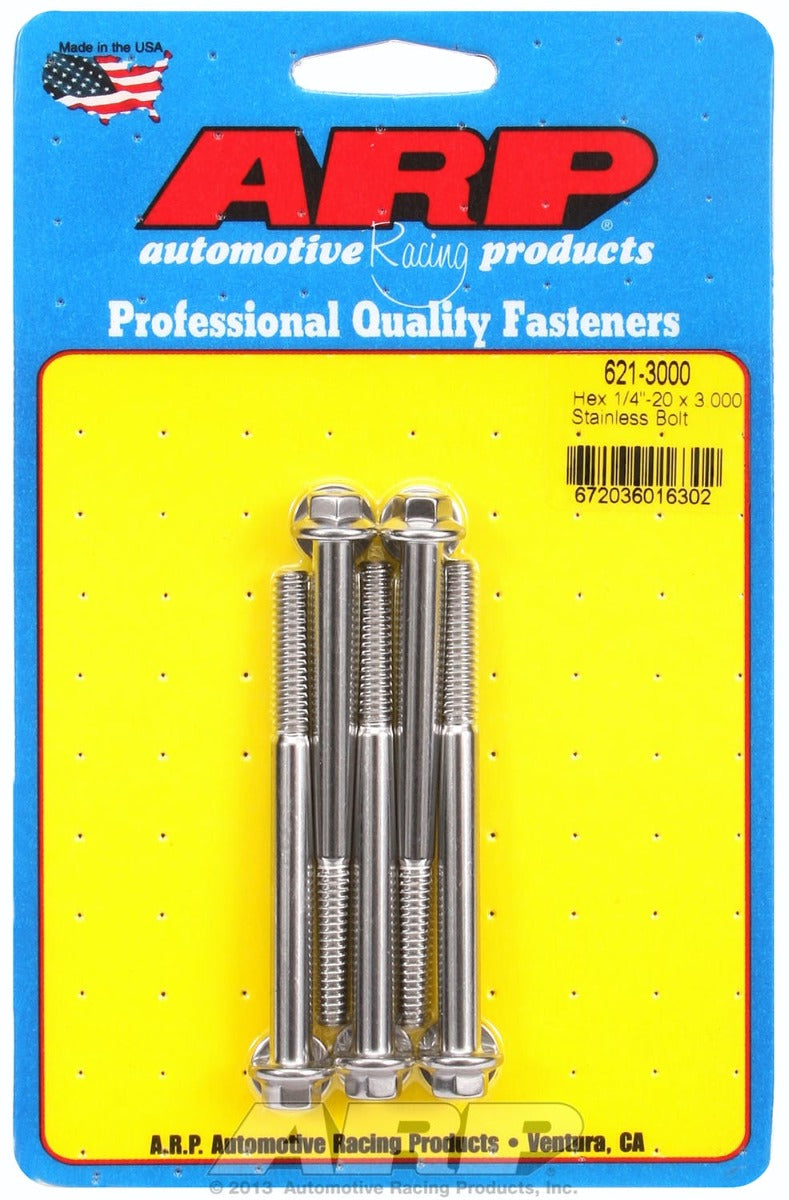 ARP 621-3000 1/4-20 x 3.000 hex SS bolts