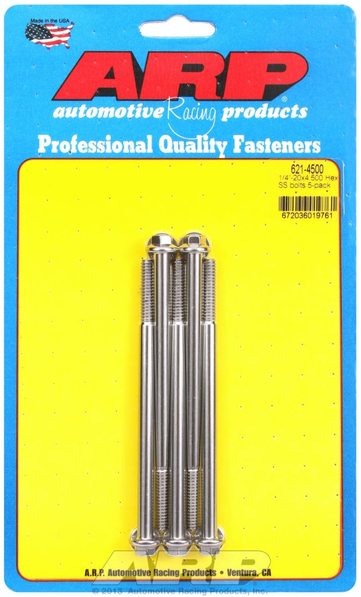 ARP 621-4500 1/4-20 x 4.500 hex SS bolts