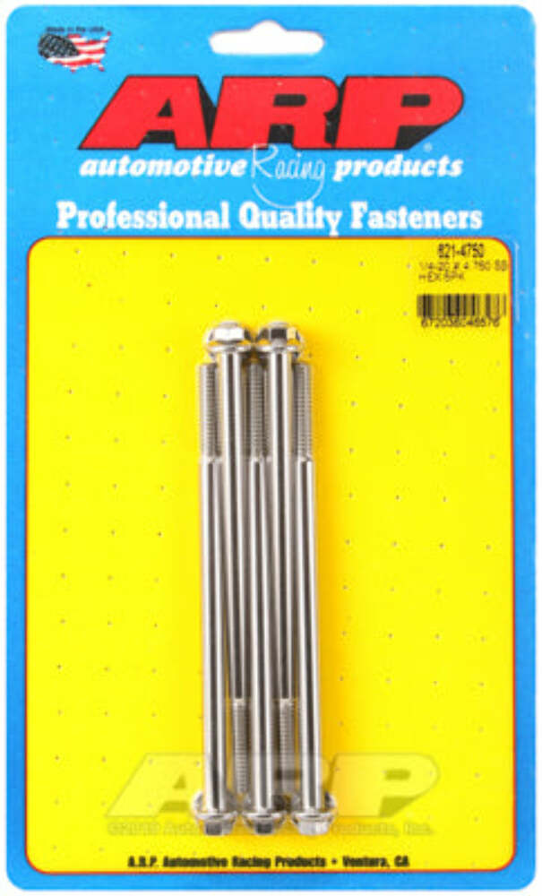 ARP 621-4750 1/4-20 x 4.750 hex SS bolts