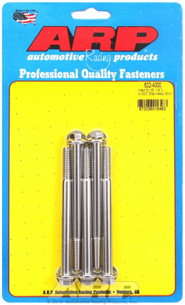 ARP 622-4000 5/16-18 x 4.000 hex SS bolts